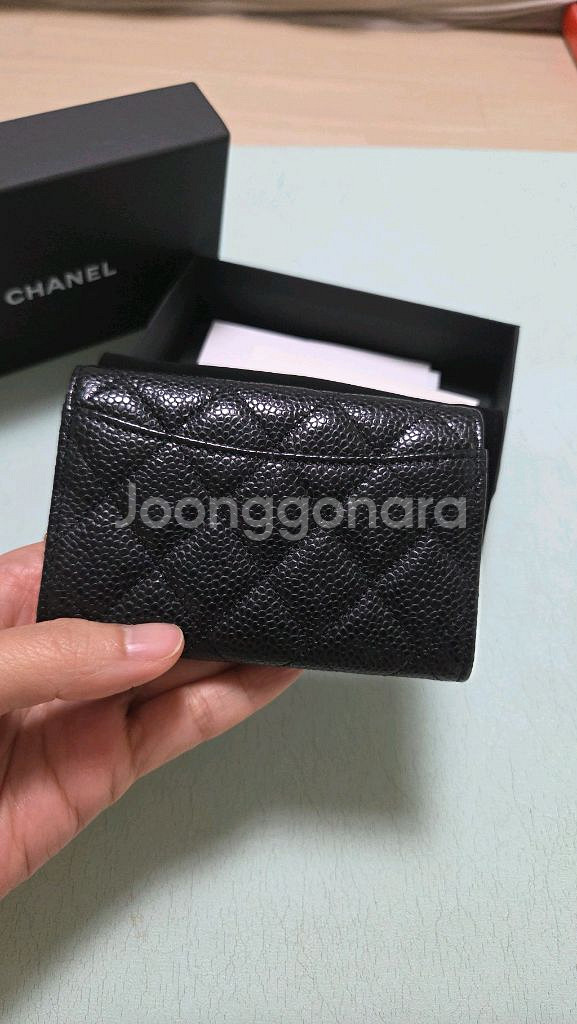샤넬 클래식 똑딱이 카드지갑 정품--2