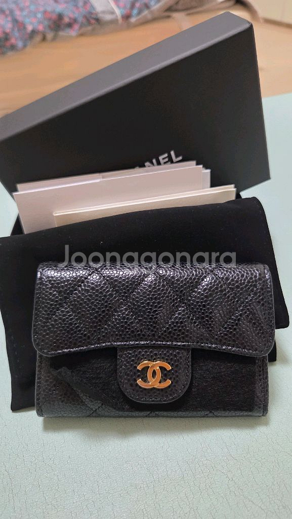 샤넬 클래식 똑딱이 카드지갑 정품--4