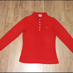 (55)1422. 라코스테/주황색 캐시미어 니트카라티