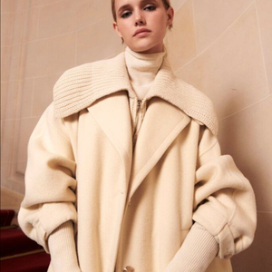 오즈세컨 니트 배색 코트 55사이즈