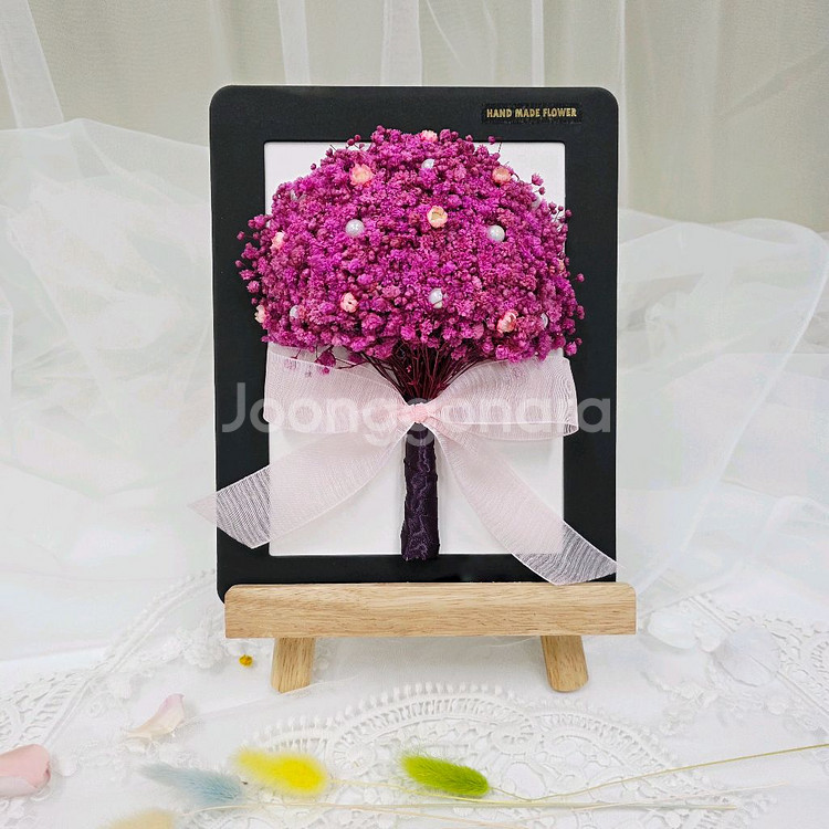 분홍 안개꽃 프리저브드 플라워 액자--0