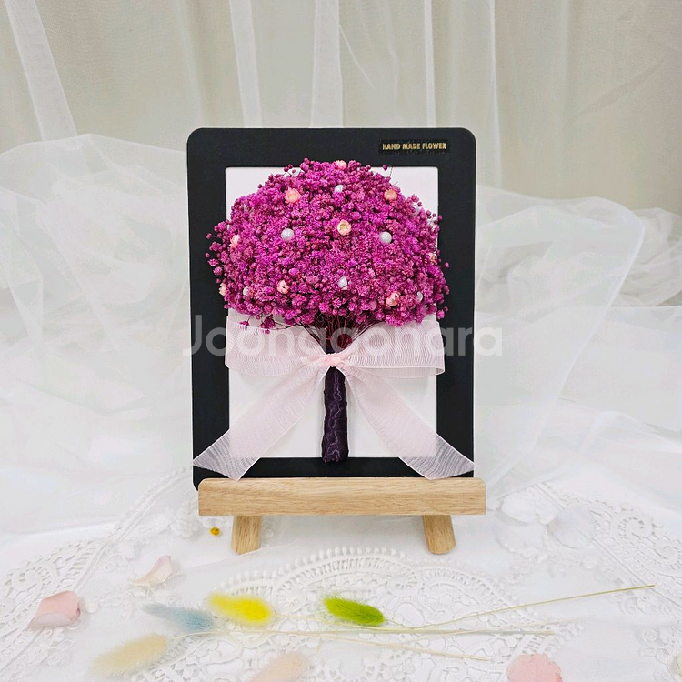 분홍 안개꽃 프리저브드 플라워 액자--2