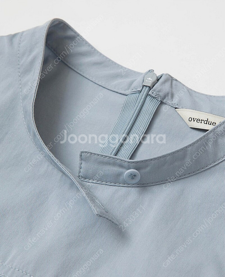 오버듀플레어 클래식 벌룬 블라우스 페일 블루 컬러 cl--7