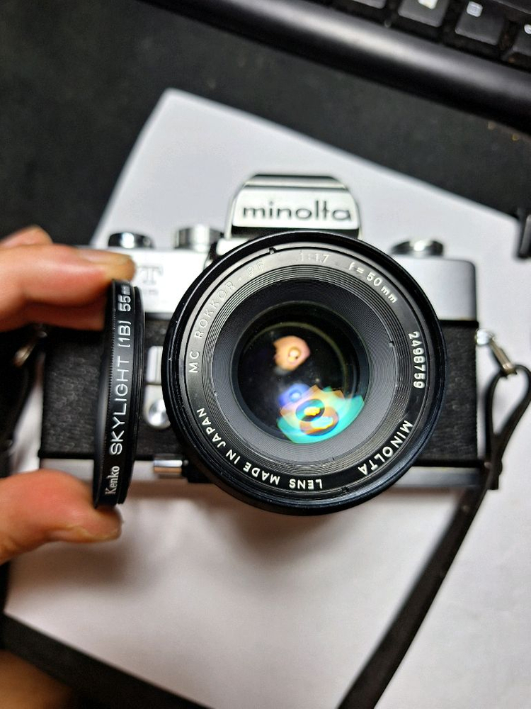 미놀타 srt super 필름카메라+렌즈+스트랩+렌즈캡 빈티지 레트로 로모 앤틱 감성 필카 촬영 사진 일본--5