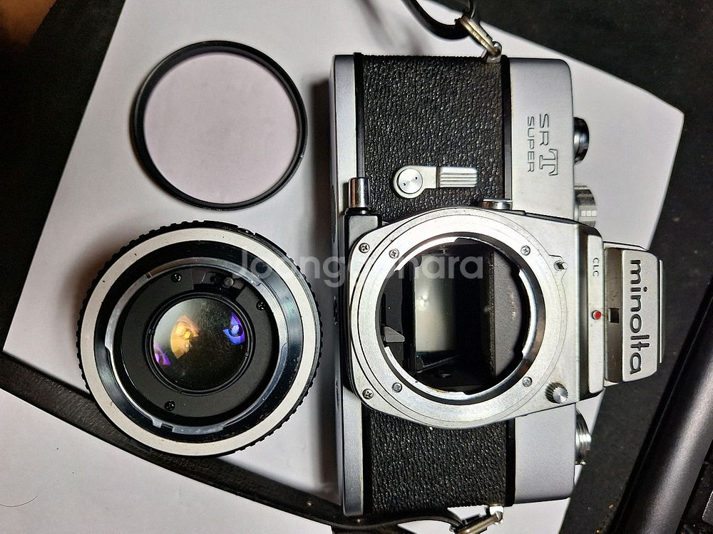 미놀타 srt super 필름카메라+렌즈+스트랩+렌즈캡 빈티지 레트로 로모 앤틱 감성 필카 인테리어--7