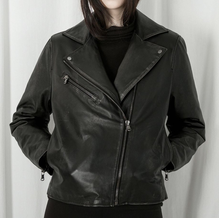 베르데오시도 라이더 가죽 자켓 구스다운 추가 M--4
