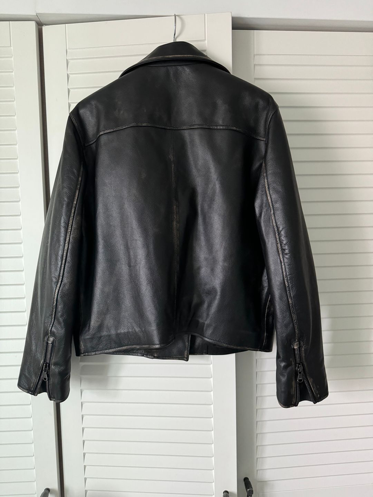 베르데오시도 라이더 가죽 자켓 구스다운 추가 M--6