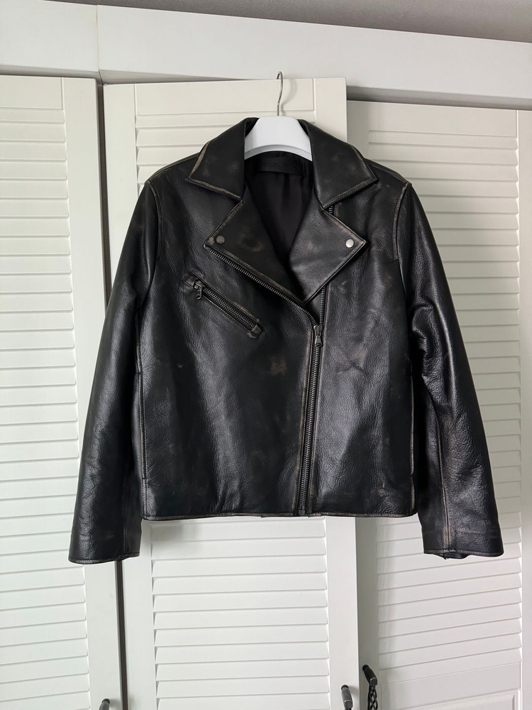 베르데오시도 라이더 가죽 자켓 구스다운 추가 M--7