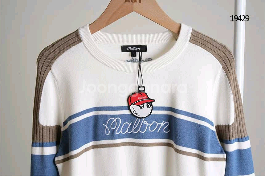 말본 여성 골프 니트 티셔츠--1