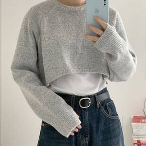 크롭 워머 니트