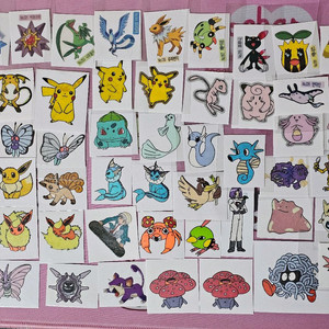고전 포켓몬스터 띠부씰 스티커 48종 일괄 이미지