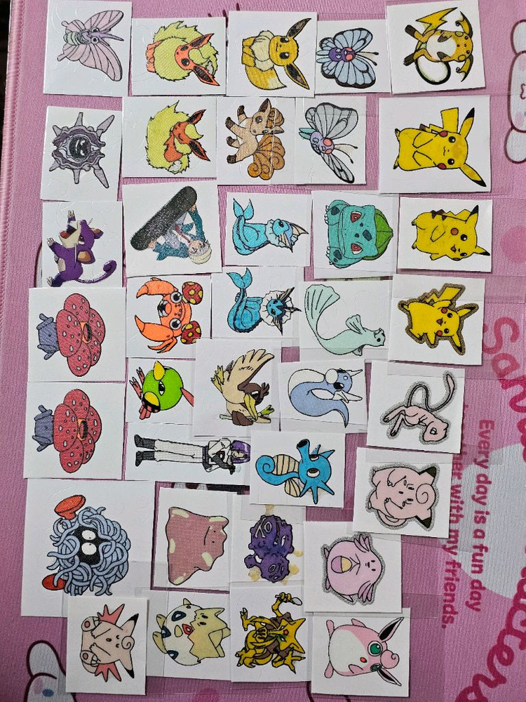 고전 포켓몬스터 띠부씰 스티커 48종 일괄 이미지