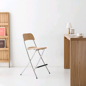 [재고정리세일] 마켓비 원목 접이식 바 체어 높은 카페 아일랜드 식탁 의자