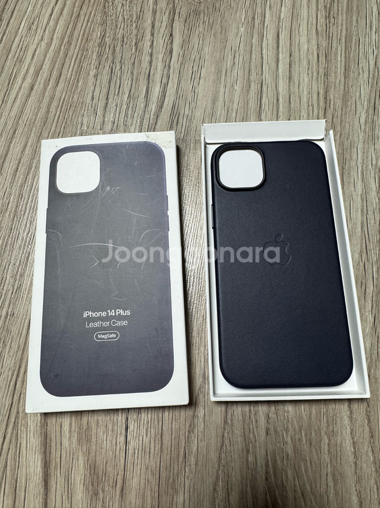 애플 아이폰14 플러스 가죽케이스 잉크(네이비) 정품--0