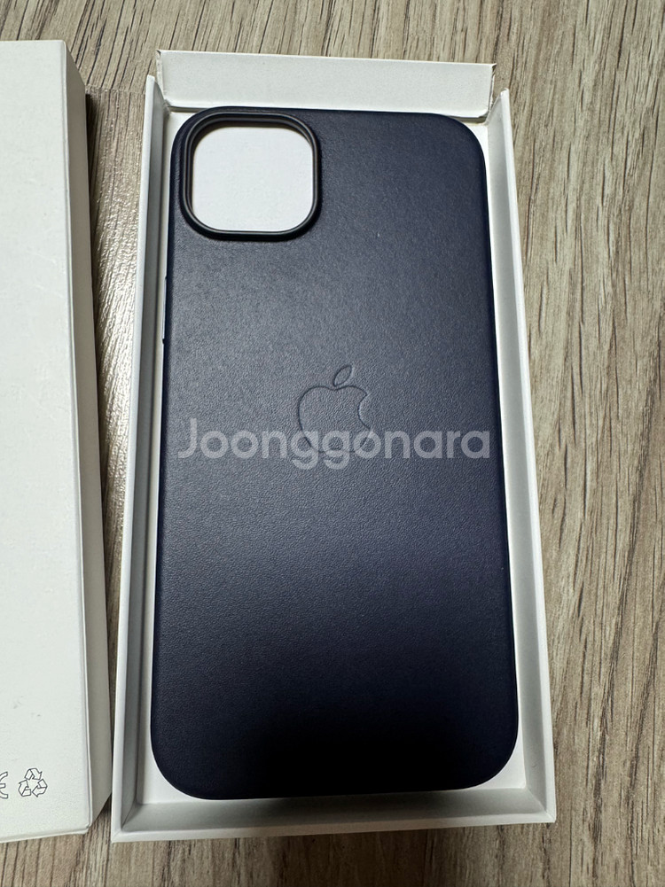 애플 아이폰14 플러스 가죽케이스 잉크(네이비) 정품--2