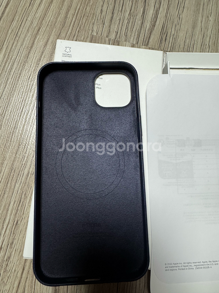 애플 아이폰14 플러스 가죽케이스 잉크(네이비) 정품--5