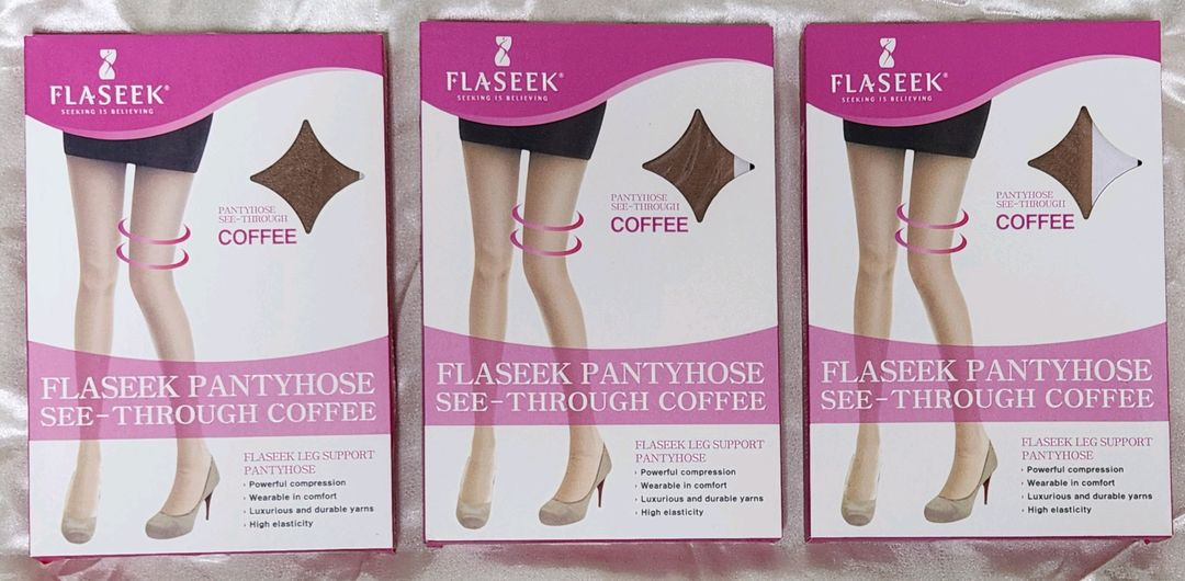 FLASEEK 씨스루 / 커피 / 블랙 / 누드 팬티스타킹--2