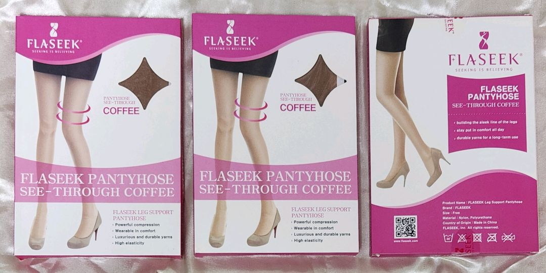 FLASEEK 씨스루 / 커피 / 블랙 / 누드 팬티스타킹--3
