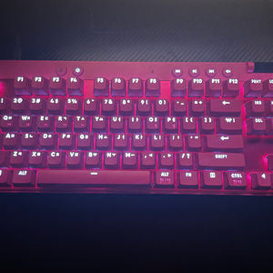 로지텍pro tkl래피드트리거 키보드 핑크