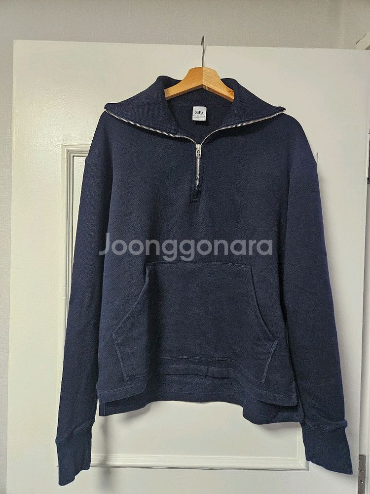 자라 zara 네이비 집업 기모 맨투맨 긴팔티셔츠 편의점 반값 택포 만원--0