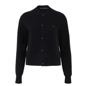 아크네스튜디오 여성 페이스 패치 울 가디건 블랙 XS