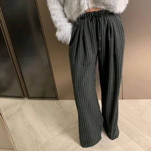 스트라이프 울 팬츠<차콜> 새제퓸