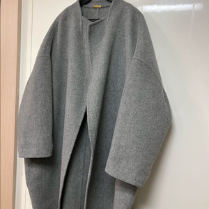 한섬 시스템 SYSTEM 울 캐시미어 루즈핏 오픈 핸드메이드 코트 그레이