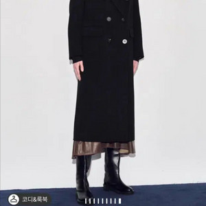 타임 더블코트 블랙 캐시미어혼방 (55) 새상품