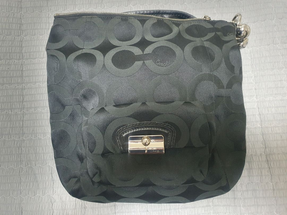 코치 블랙 시그니처 숄더백--1