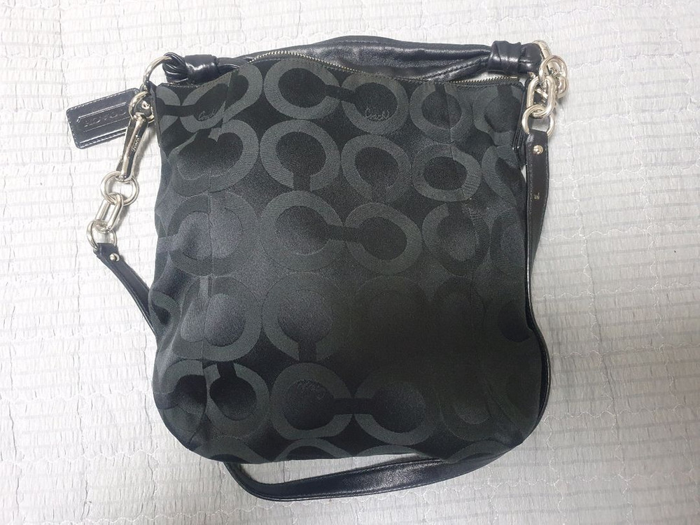 코치 블랙 시그니처 숄더백--2