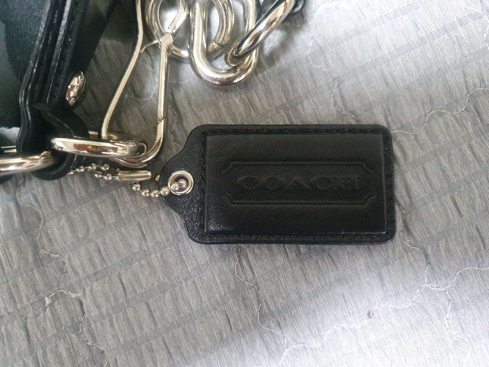 코치 블랙 시그니처 숄더백--3