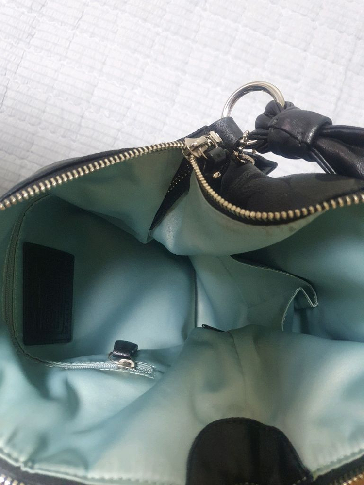 코치 블랙 시그니처 숄더백--4