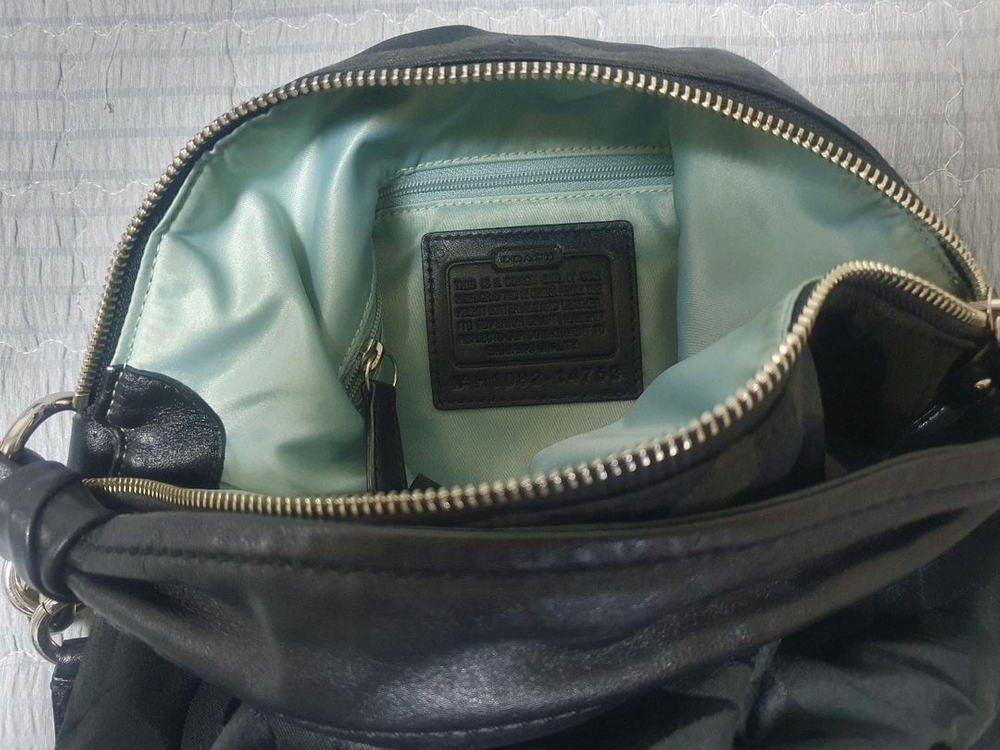 코치 블랙 시그니처 숄더백--5