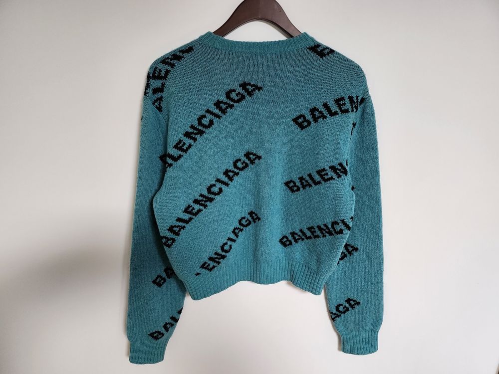 [34] 발렌시아가 블루 멀티로고 여성 울 니트 529208 T1473 이미지