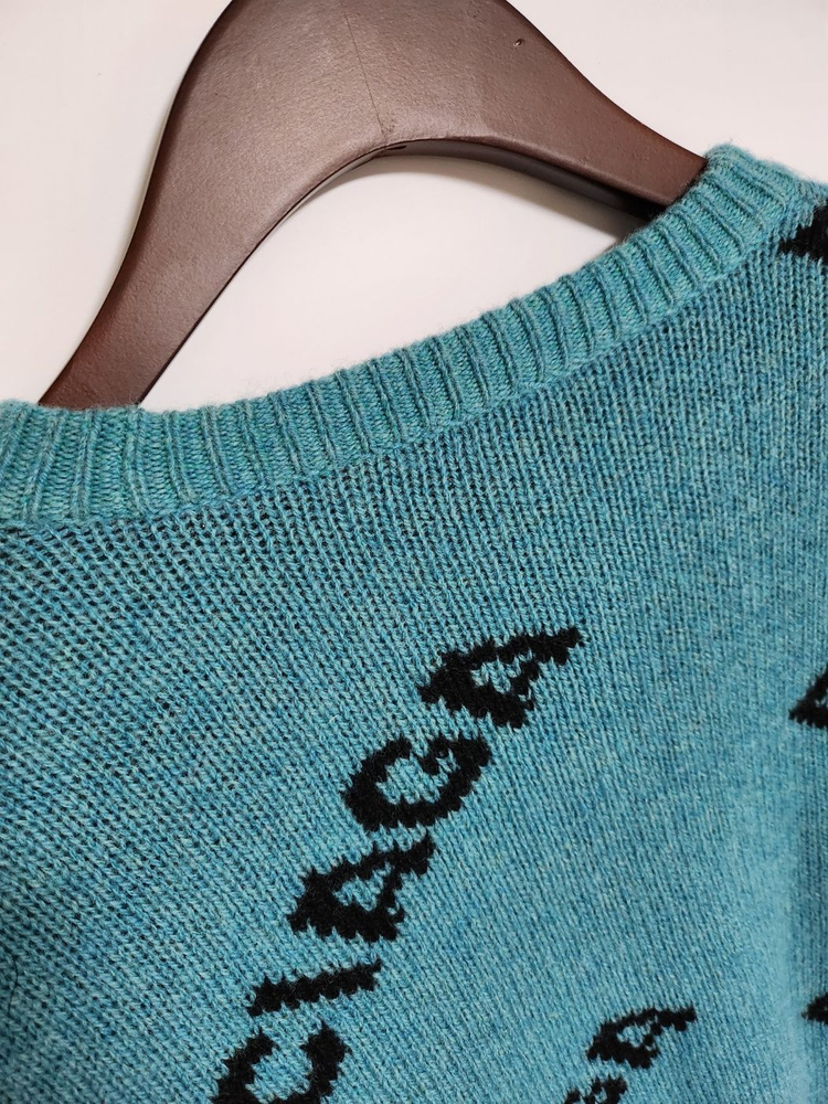 [34] 발렌시아가 블루 멀티로고 여성 울 니트 529208 T1473 이미지