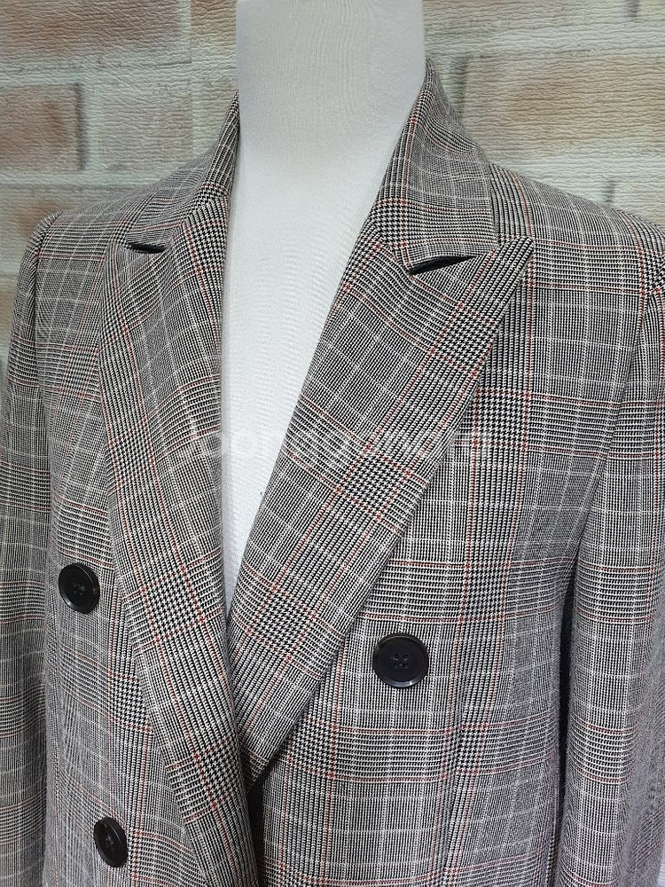 지고트 정품 새것수준 체크 더블 가을 롱코트 ~55--1