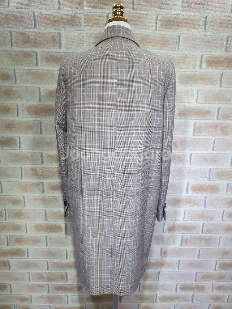 지고트 정품 새것수준 체크 더블 가을 롱코트 ~55--9