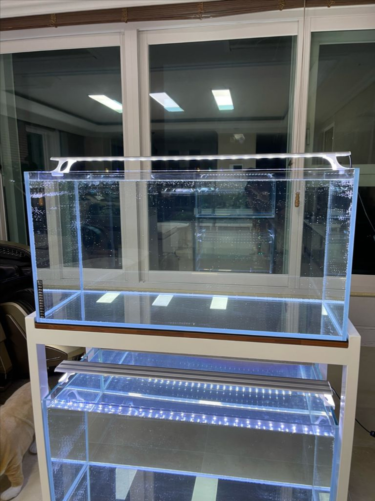 (경기 북부) 아쿠아가든 3자 광폭 수조 90x45x45 10T 축양장 어항 뚜껑 세트 A급 판매--1