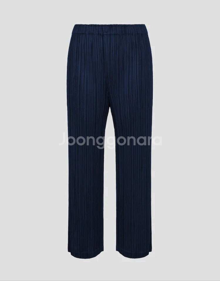 이세이미야케 플리츠플리즈 바지 8월 먼슬리 팬츠 다크네이비 2사이즈--0