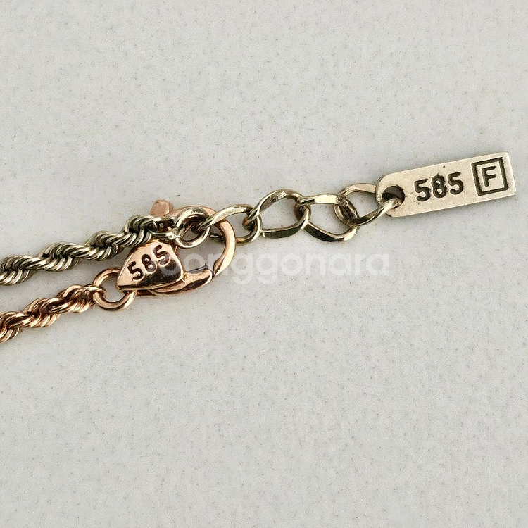 14k 로프체인 팔찌 2색--2