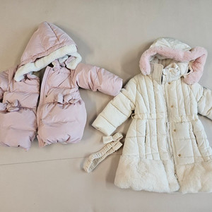 유아옷 여아옷 여아 겨울 패딩 2벌 100-110 일괄(밍크뮤 월튼키즈)