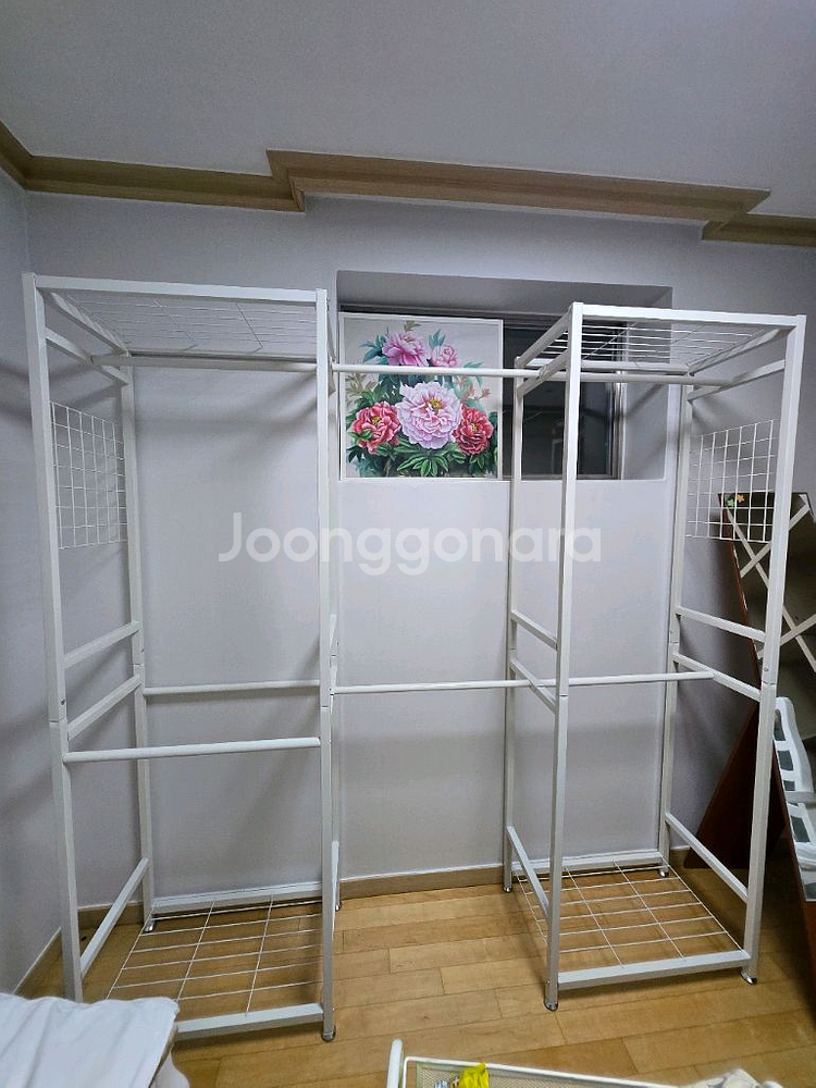 투에스리빙 철재 프리미엄 드레스룸 화이트 모듈 시스템 행거--5