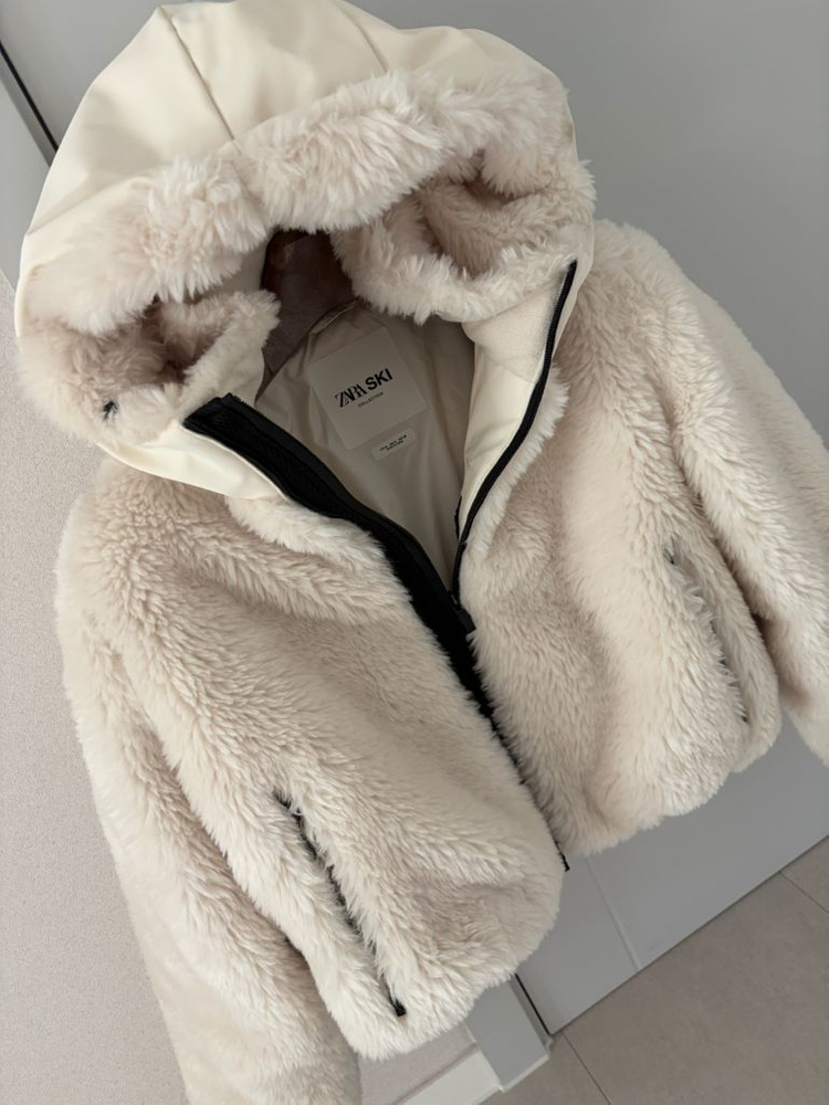 ZARA SKI 여성 자라 스키복 페이크 시어링 점퍼(S사이즈)--1