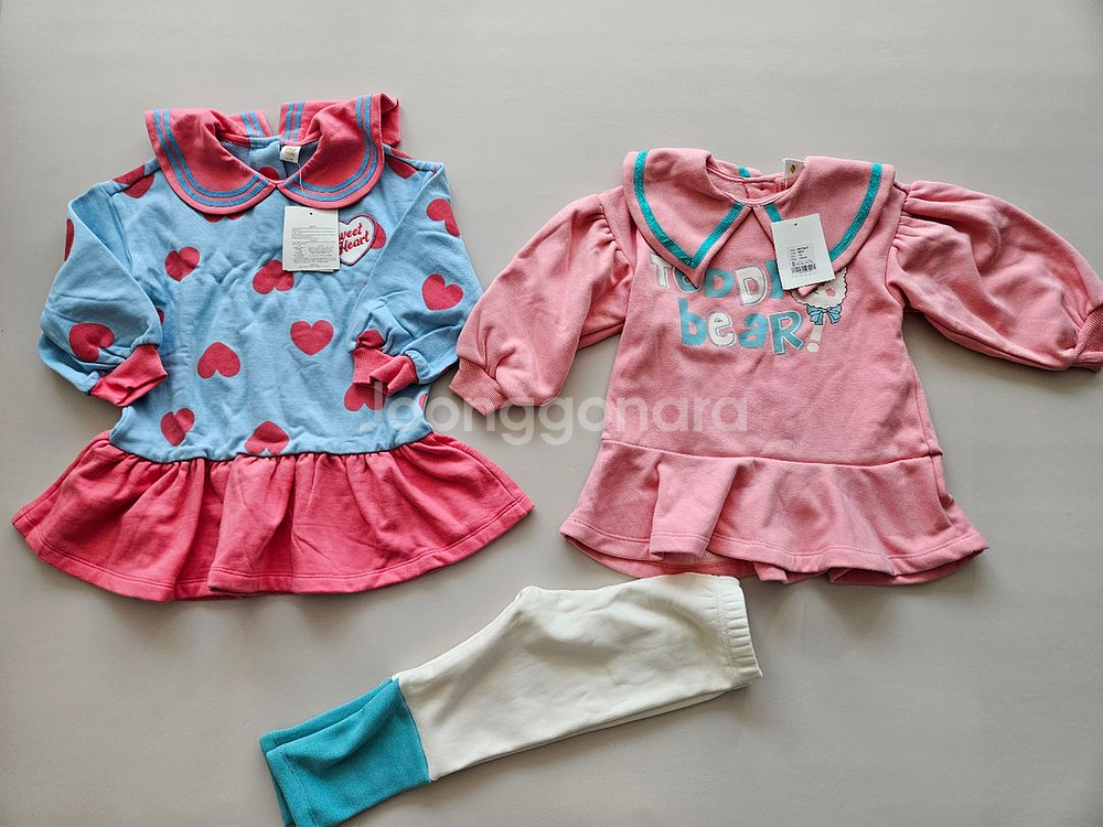 유아옷 여아옷 여아 겨울 기모원피스 새상품 2벌 100 일괄--0