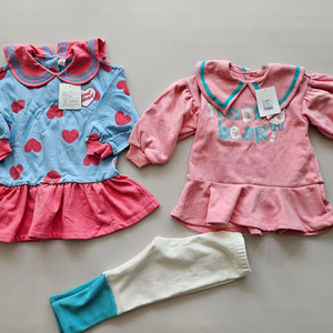 유아옷 여아옷 여아 겨울 기모원피스 새상품 2벌 100 일괄