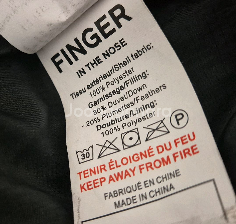 FINGER IN THE NOSE 체크 남아 여아 오리털 패딩6세 7세--6