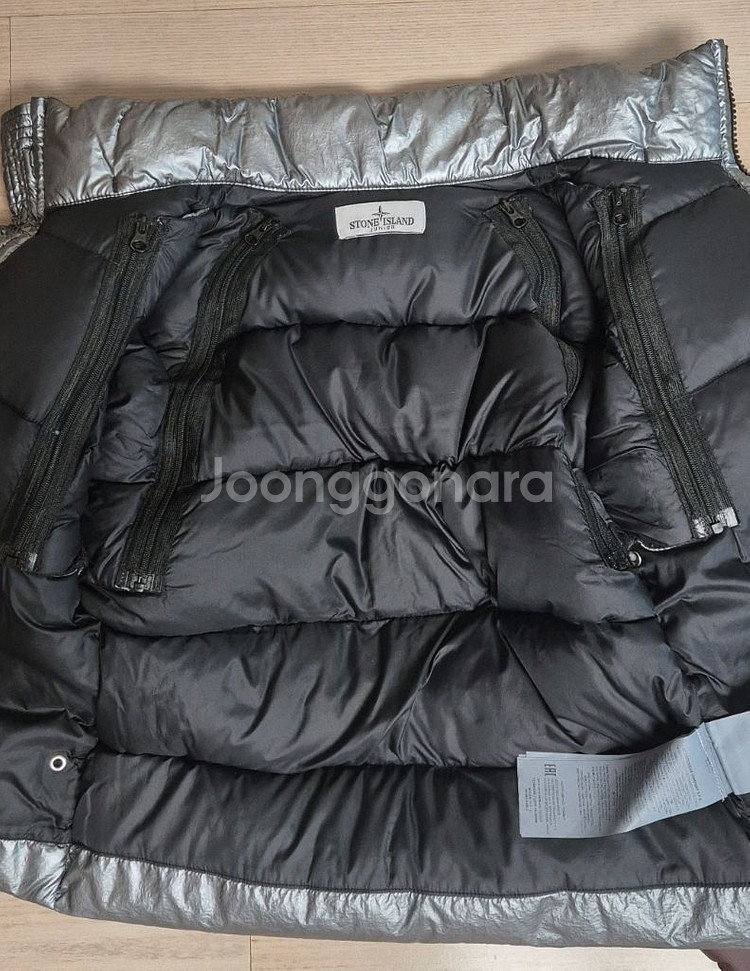 스톤아일랜드 주니어 남아 아동 패딩 패딩조끼 5세 6세실버--3