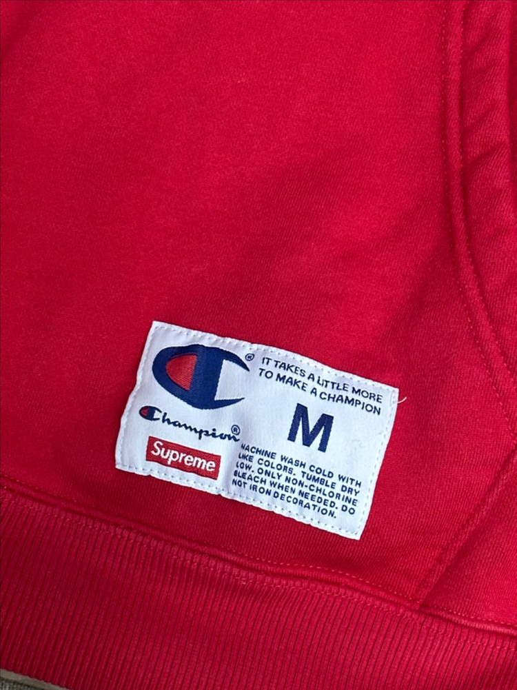 챔피온 x 슈프림 콜라보 후드 티셔츠 M--1