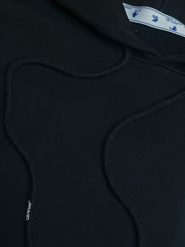 오프화이트 애로우 블랙 후드 티셔츠 M--1