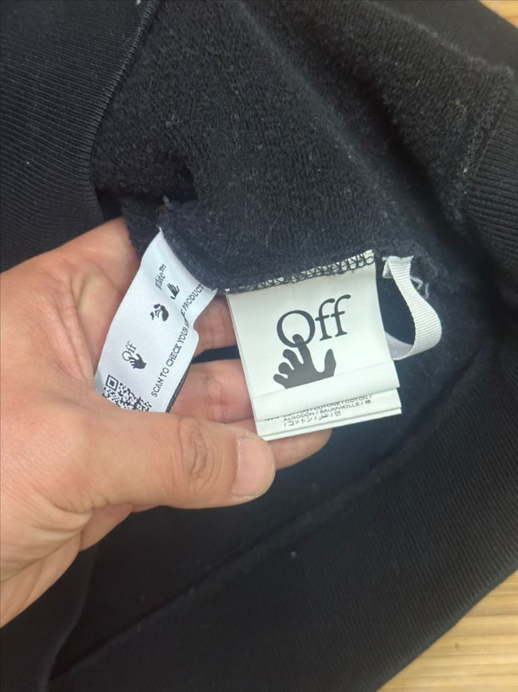 오프화이트 애로우 블랙 후드 티셔츠 M--2